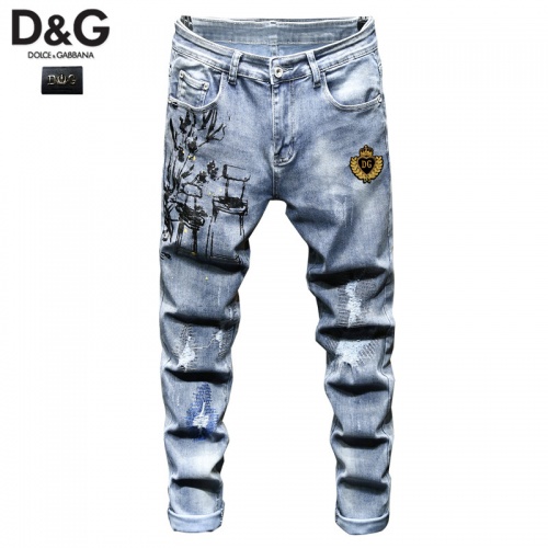 Cheap Dolce &amp; Gabbana D&amp;G Jeans For Men #815576 Replica Wholesale [$48.00 USD] [ITEM#815576] on Replica Dolce &amp; Gabbana D&amp;G Jeans