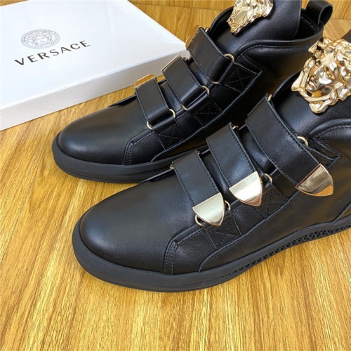 Cheap Versace High Tops Shoes For Men #820081 Replica Wholesale [$88.00 USD] [ITEM#820081] on Replica Versace High Tops Shoes