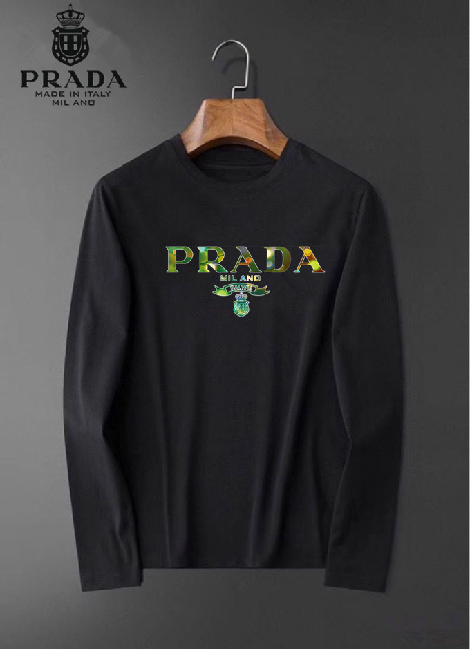 Cheap Prada T-Shirts Long Sleeved O-Neck For Men #826356 Replica