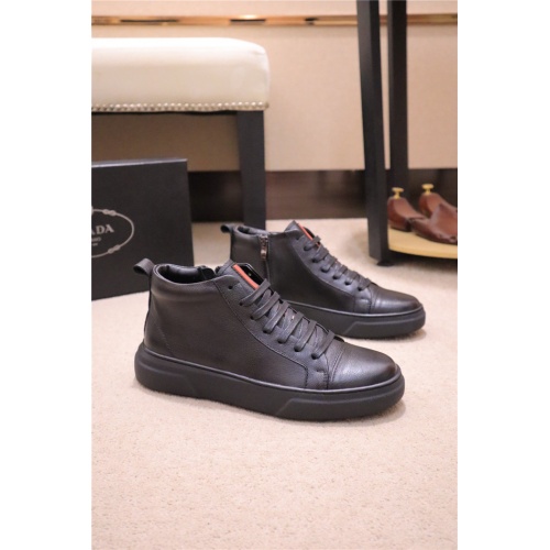 Cheap Prada High Tops Shoes For Men #835005 Replica Wholesale [$82.00 USD] [ITEM#835005] on Replica Prada High Top Shoes