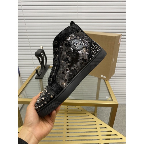 Cheap Christian Louboutin High Tops Shoes For Men #844238 Replica Wholesale [$98.00 USD] [ITEM#844238] on Replica Christian Louboutin High Top Shoes