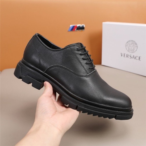 Cheap Versace Leather Shoes For Men #847763 Replica Wholesale [$92.00 USD] [ITEM#847763] on Replica Versace Leather Shoes