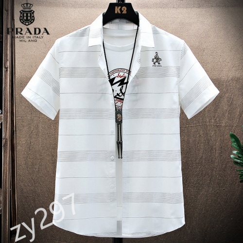 Cheap Prada Shirts Short Sleeved For Men #849791 Replica Wholesale [$34.00 USD] [ITEM#849791] on Replica Prada Shirts