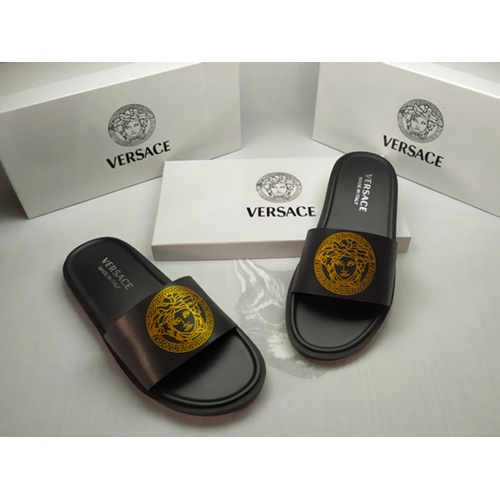 Cheap Versace Slippers For Men #861281 Replica Wholesale [$40.00 USD] [ITEM#861281] on Replica Versace Slippers