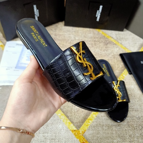 Cheap Yves Saint Laurent YSL Slippers For Women #865657 Replica Wholesale [$50.00 USD] [ITEM#865657] on Replica Yves Saint Laurent YSL Slippers