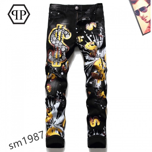Cheap Philipp Plein PP Jeans For Men #867380 Replica Wholesale [$48.00 USD] [ITEM#867380] on Replica Philipp Plein PP Jeans
