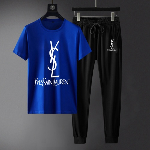 Cheap Yves Saint Laurent YSL Tracksuits Short Sleeved For Men #871108 Replica Wholesale [$68.00 USD] [ITEM#871108] on Replica Yves Saint Laurent YSL Tracksuits