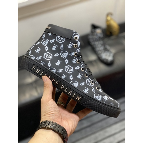 Cheap Philipp Plein PP High Tops Shoes For Men #892988 Replica Wholesale [$85.00 USD] [ITEM#892988] on Replica Philipp Plein PP High Tops Shoes
