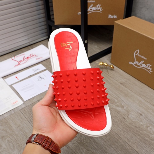 Cheap Christian Louboutin CL Slippers For Men #894452 Replica Wholesale [$56.00 USD] [ITEM#894452] on Replica Christian Louboutin CL Slippers