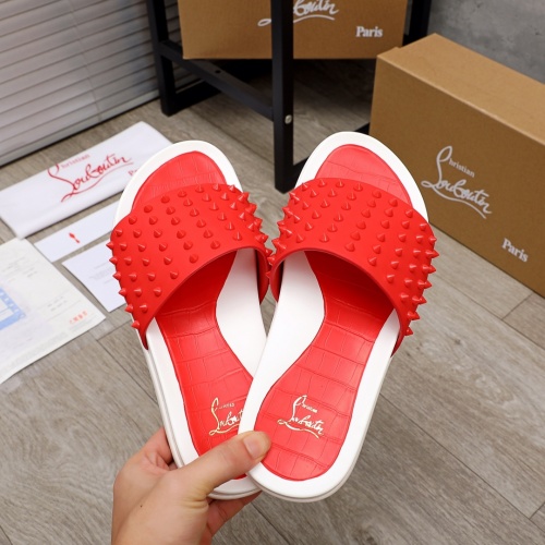 Cheap Christian Louboutin CL Slippers For Men #894452 Replica Wholesale [$56.00 USD] [ITEM#894452] on Replica Christian Louboutin CL Slippers