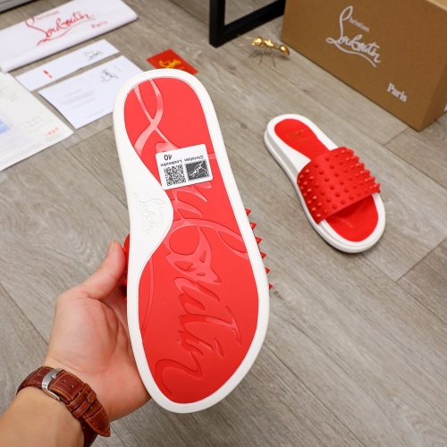 Cheap Christian Louboutin CL Slippers For Men #894452 Replica Wholesale [$56.00 USD] [ITEM#894452] on Replica Christian Louboutin CL Slippers