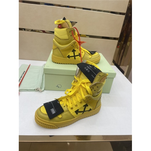 Cheap Off-White High Tops Shoes For Men #917124 Replica Wholesale [$112.00 USD] [ITEM#917124] on Replica Off-White High Tops Shoes