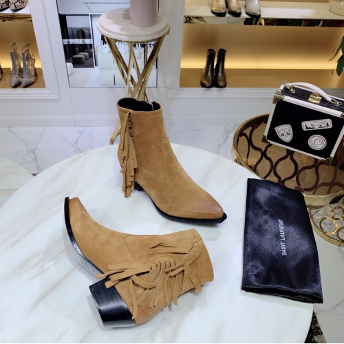 Cheap Yves Saint Laurent Boots For Women #930940 Replica Wholesale [$145.00 USD] [ITEM#930940] on Replica Yves Saint Laurent YSL Boots
