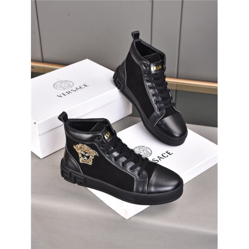 Cheap Versace High Tops Shoes For Men #933676 Replica Wholesale [$82.00 USD] [ITEM#933676] on Replica Versace High Tops Shoes