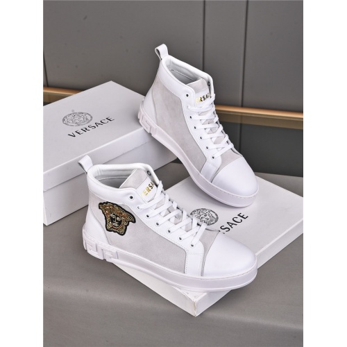 Cheap Versace High Tops Shoes For Men #933677 Replica Wholesale [$82.00 USD] [ITEM#933677] on Replica Versace High Tops Shoes
