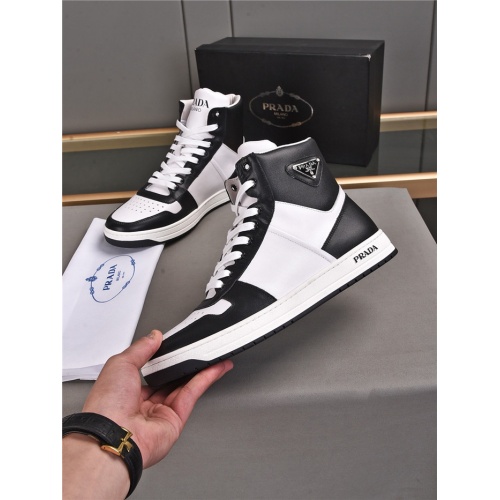 Cheap Prada High Tops Shoes For Men #933723 Replica Wholesale [$92.00 USD] [ITEM#933723] on Replica Prada High Top Shoes