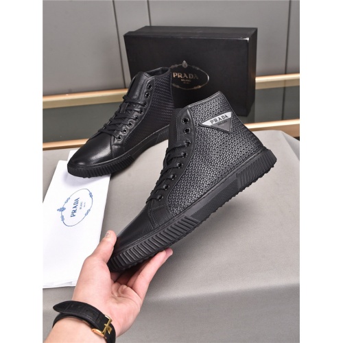 Cheap Prada High Tops Shoes For Men #933728 Replica Wholesale [$85.00 USD] [ITEM#933728] on Replica Prada High Top Shoes