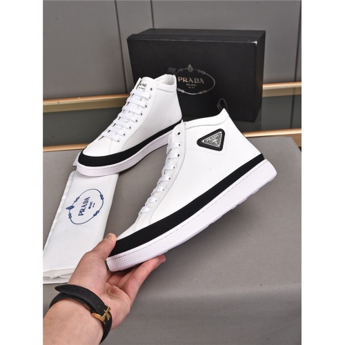 Cheap Prada High Tops Shoes For Men #935483 Replica Wholesale [$82.00 USD] [ITEM#935483] on Replica Prada High Top Shoes