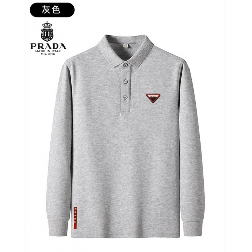 Cheap Prada T-Shirts Long Sleeved For Men #937663 Replica Wholesale [$38.00 USD] [ITEM#937663] on Replica Prada T-Shirts