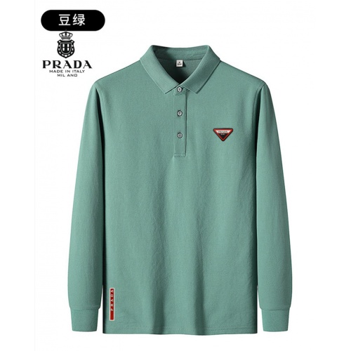 Cheap Prada T-Shirts Long Sleeved For Men #937665 Replica Wholesale [$38.00 USD] [ITEM#937665] on Replica Prada T-Shirts