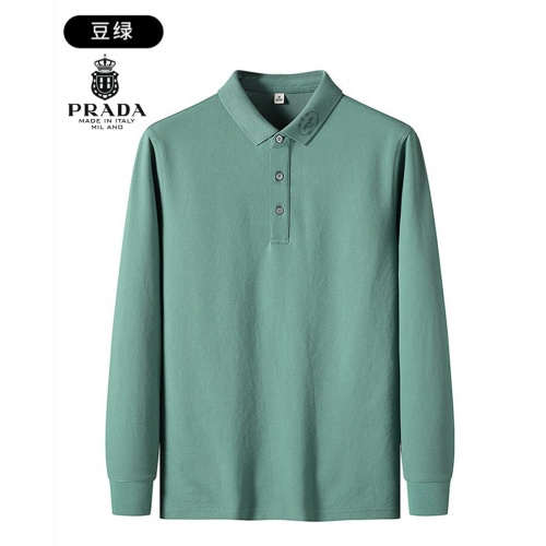 Cheap Prada T-Shirts Long Sleeved For Men #937722 Replica Wholesale [$38.00 USD] [ITEM#937722] on Replica Prada T-Shirts