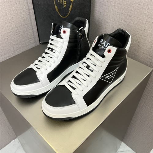 Cheap Prada High Tops Shoes For Men #940828 Replica Wholesale [$88.00 USD] [ITEM#940828] on Replica Prada High Top Shoes