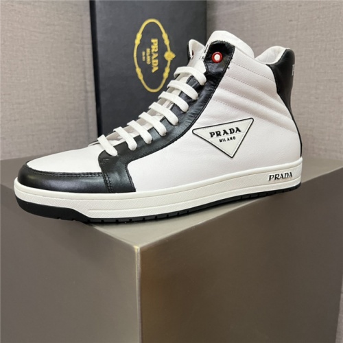Cheap Prada High Tops Shoes For Men #940829 Replica Wholesale [$88.00 USD] [ITEM#940829] on Replica Prada High Top Shoes