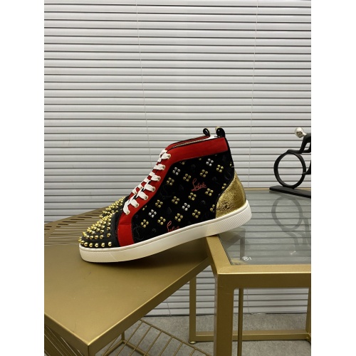 Cheap Christian Louboutin High Tops Shoes For Men #946430 Replica Wholesale [$98.00 USD] [ITEM#946430] on Replica Christian Louboutin High Top Shoes