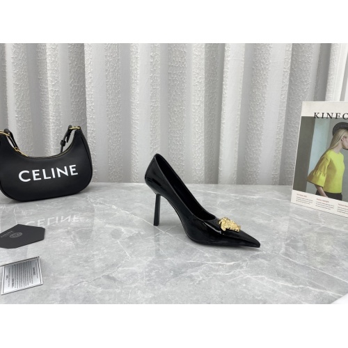 Cheap Versace High-Heeled Shoes For Women #952761 Replica Wholesale [$108.00 USD] [ITEM#952761] on Replica Versace High-Heeled Shoes