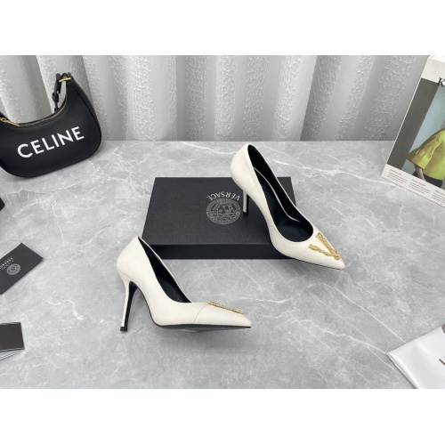 Cheap Versace High-Heeled Shoes For Women #952763 Replica Wholesale [$115.00 USD] [ITEM#952763] on Replica Versace High-Heeled Shoes