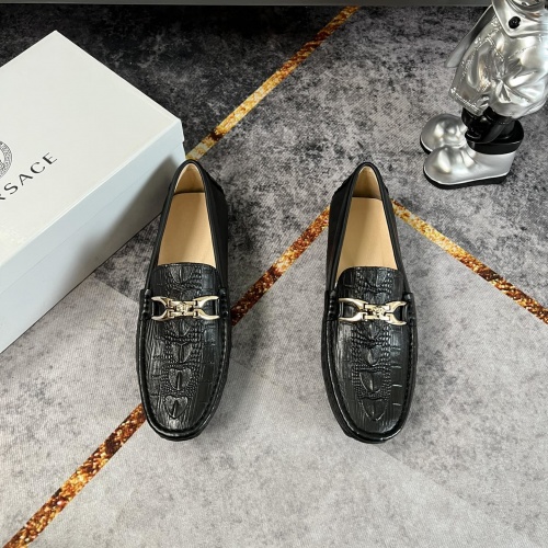 Cheap Versace Leather Shoes For Men #953327 Replica Wholesale [$76.00 USD] [ITEM#953327] on Replica Versace Leather Shoes