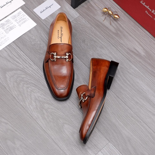 Cheap Salvatore Ferragamo Leather Shoes For Men #961297 Replica Wholesale [$82.00 USD] [ITEM#961297] on Replica Salvatore Ferragamo Leather Shoes
