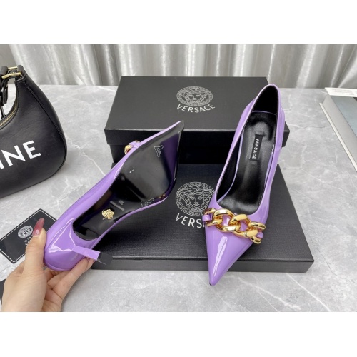 Cheap Versace High-Heeled Shoes For Women #966063 Replica Wholesale [$115.00 USD] [ITEM#966063] on Replica Versace High-Heeled Shoes