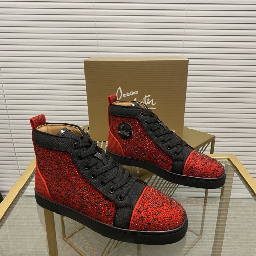 Cheap Christian Louboutin High Tops Shoes For Women #968485 Replica Wholesale [$96.00 USD] [ITEM#968485] on Replica Christian Louboutin High Top Shoes