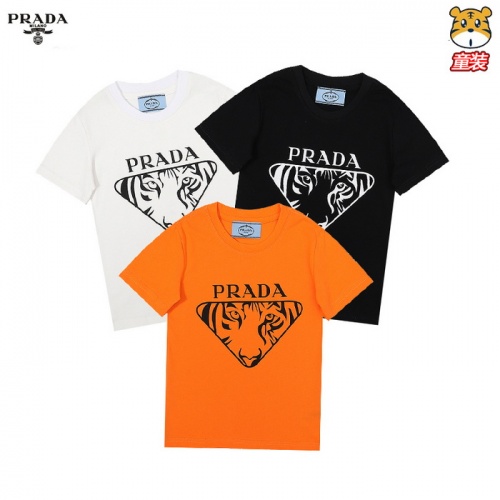 Cheap Prada Kids T-Shirts Short Sleeved For Kids #969350 Replica Wholesale [$25.00 USD] [ITEM#969350] on Replica Prada Kids T-Shirts