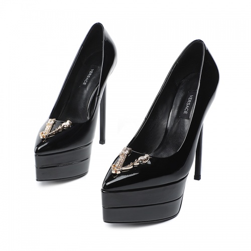 Cheap Versace High-Heeled Shoes For Women #970583 Replica Wholesale [$125.00 USD] [ITEM#970583] on Replica Versace High-Heeled Shoes