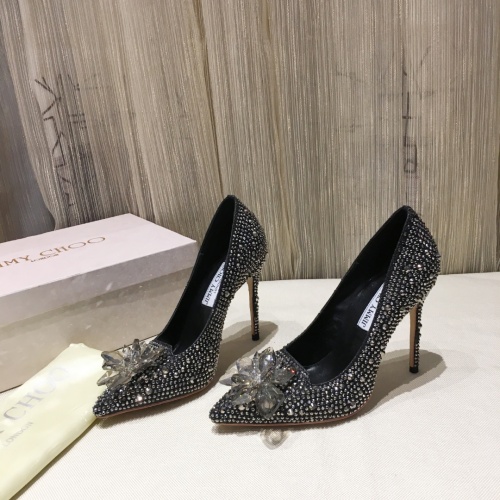 Cheap Jimmy Choo High-Heeled Shoes For Women #973119 Replica Wholesale [$85.00 USD] [ITEM#973119] on Replica Jimmy Choo High-Heeled Shoes