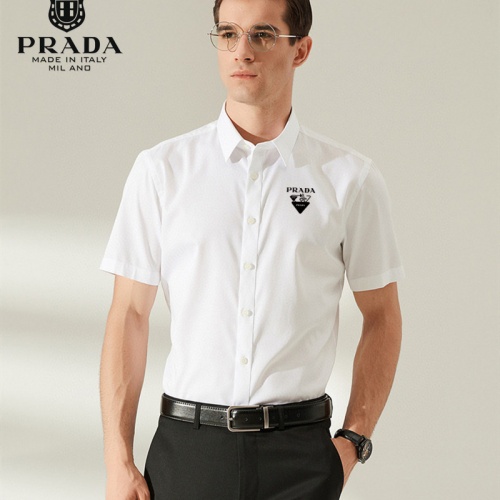 Cheap Prada Shirts Short Sleeved For Men #989427 Replica Wholesale [$38.00 USD] [ITEM#989427] on Replica Prada Shirts