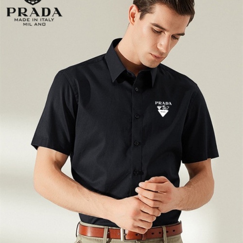 Cheap Prada Shirts Short Sleeved For Men #989429 Replica Wholesale [$38.00 USD] [ITEM#989429] on Replica Prada Shirts