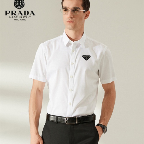 Cheap Prada Shirts Short Sleeved For Men #989432 Replica Wholesale [$38.00 USD] [ITEM#989432] on Replica Prada Shirts