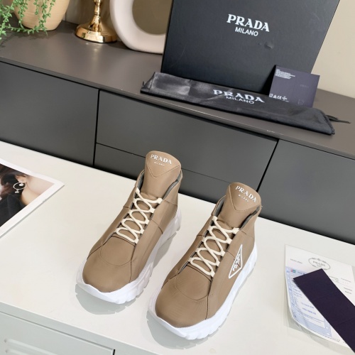 Cheap Prada High Tops Shoes For Women #989543 Replica Wholesale [$96.00 USD] [ITEM#989543] on Replica Prada High Top Shoes