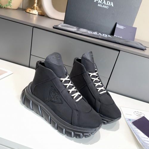 Cheap Prada High Tops Shoes For Men #989546 Replica Wholesale [$98.00 USD] [ITEM#989546] on Replica Prada High Top Shoes