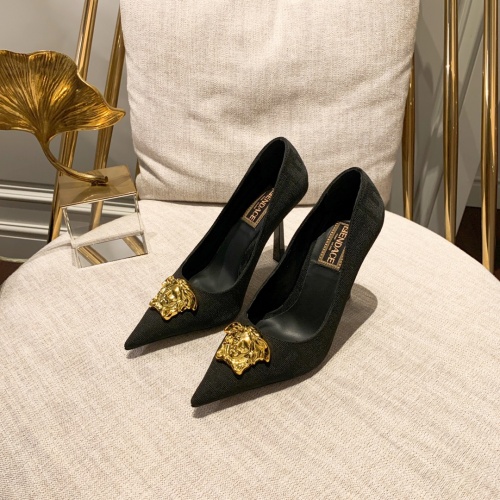 Cheap Versace High-Heeled Shoes For Women #992721 Replica Wholesale [$112.00 USD] [ITEM#992721] on Replica Versace High-Heeled Shoes