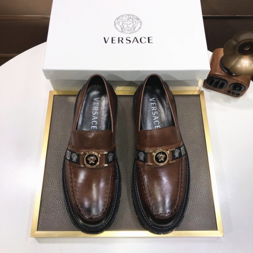 Cheap Versace Leather Shoes For Men #994233 Replica Wholesale [$85.00 USD] [ITEM#994233] on Replica Versace Leather Shoes