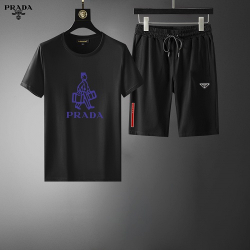 Cheap Prada Tracksuits Short Sleeved For Men #995174 Replica Wholesale [$56.00 USD] [ITEM#995174] on Replica Prada Tracksuits
