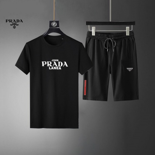 Cheap Prada Tracksuits Short Sleeved For Men #995175 Replica Wholesale [$56.00 USD] [ITEM#995175] on Replica Prada Tracksuits