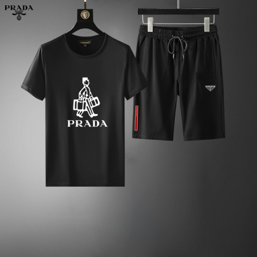 Cheap Prada Tracksuits Short Sleeved For Men #995177 Replica Wholesale [$56.00 USD] [ITEM#995177] on Replica Prada Tracksuits