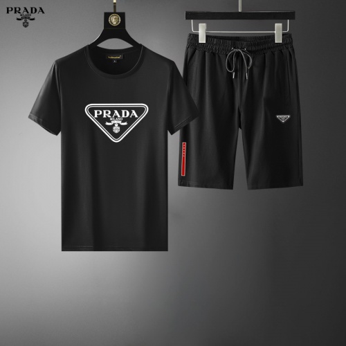 Cheap Prada Tracksuits Short Sleeved For Men #995181 Replica Wholesale [$56.00 USD] [ITEM#995181] on Replica Prada Tracksuits
