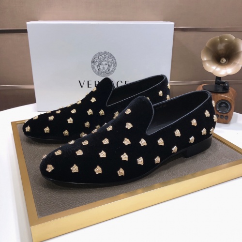 Cheap Versace Leather Shoes For Men #1001441 Replica Wholesale [$88.00 USD] [ITEM#1001441] on Replica Versace Leather Shoes