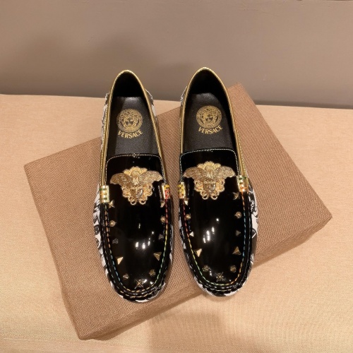 Cheap Versace Leather Shoes For Men #1003288 Replica Wholesale [$82.00 USD] [ITEM#1003288] on Replica Versace Leather Shoes